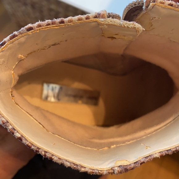 INC International Concepts Taytee tan & brown snakeskin print ankle boots - Picture 6 of 9